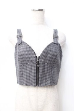 画像1: axes femme / 千鳥柄ビスチェ  グレー Y-25-09-25-007-AX-TO-SZ-ZY