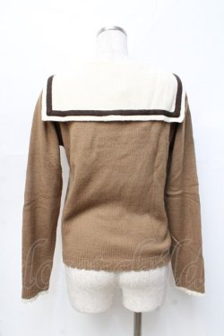 画像2: axes femme / セーラーニットプルオーバー M モカ Y-25-09-25-068-AX-TO-SZ-ZY