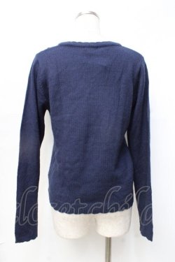 画像2: axes femme / レースアップVネックニット M 紺 Y-25-09-25-070-AX-TO-SZ-ZY