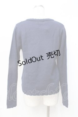 画像2: axes femme / レースアップVネックニット M 紺 Y-25-09-25-070-AX-TO-SZ-ZI