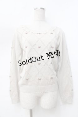 画像1: axes femme / バラ刺繍ニットトップス M ベージュ Y-25-09-25-072-AX-TO-SZ-ZY