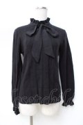 axes femme POETIQUE / シフォンボウタイ付ニットプルオーバー M 黒 Y-25-09-25-073-AX-TO-SZ-ZI