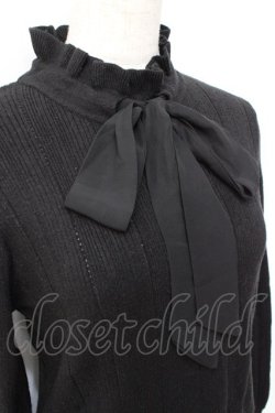画像3: axes femme POETIQUE / シフォンボウタイ付ニットプルオーバー M 黒 Y-25-09-25-073-AX-TO-SZ-ZY