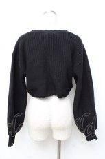 画像2: axes femme POETIQUE / リボンデザインショートカーディガン M 黒 Y-25-09-25-074-AX-TO-SZ-ZI (2)
