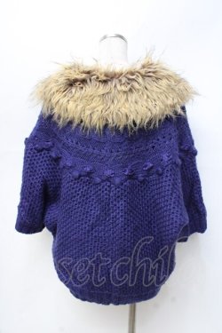 画像2: axes femme / ファーカラーニットトップス M 紺 Y-25-09-25-076-AX-TO-SZ-ZY