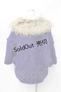 画像2: axes femme / ファーカラーニットトップス M 紺 Y-25-09-25-076-AX-TO-SZ-ZI