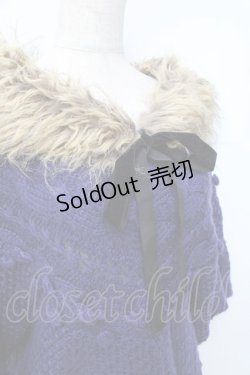 画像3: axes femme / ファーカラーニットトップス M 紺 Y-25-09-25-076-AX-TO-SZ-ZI