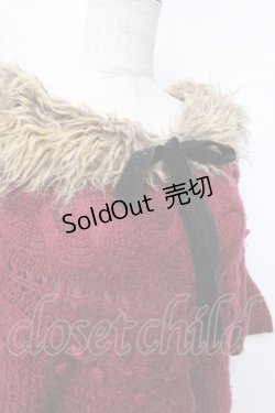 画像3: axes femme / ファーカラーニットトップス M 赤 Y-25-09-25-077-AX-TO-SZ-ZI