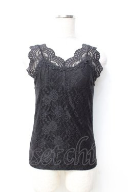 画像1: axes femme / Vレースインナータンク  黒 Y-25-09-25-008-AX-TO-SZ-ZY