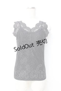 画像1: axes femme / Vレースインナータンク  黒 Y-25-09-25-008-AX-TO-SZ-ZT014