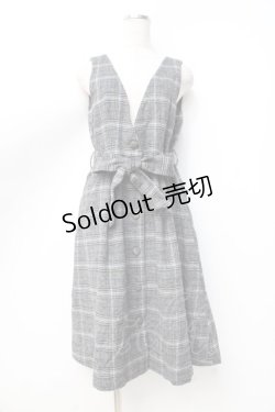 画像1: axes femme / シャギーチェックジャンスカ M グレー Y-25-09-25-081-AX-OP-SZ-ZI