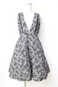 axes femme / 柄入りチェックジャンスカ M 黒 Y-25-09-25-084-AX-OP-SZ-ZI