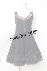 axes femme / ベロア使いワンピース M 黒 Y-25-09-25-086-AX-OP-SZ-ZI