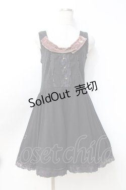 画像1: axes femme / ベロア使いワンピース M 黒 Y-25-09-25-086-AX-OP-SZ-ZI