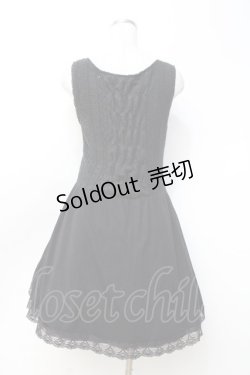 画像3: axes femme / ベロア使いワンピース M 黒 Y-25-09-25-086-AX-OP-SZ-ZI