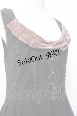 画像4: axes femme / ベロア使いワンピース M 黒 Y-25-09-25-086-AX-OP-SZ-ZI