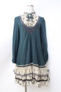 axes femme / ブロッキングチュニック M グリーン Y-25-09-25-087-AX-OP-SZ-ZI