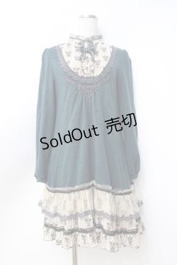 画像1: axes femme / ブロッキングチュニック M グリーン Y-25-09-25-087-AX-OP-SZ-ZI