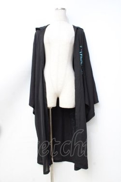 画像1: Deorart / フード付きプリントガウン  黒 Y-25-09-25-090-PU-TO-SZ-ZY