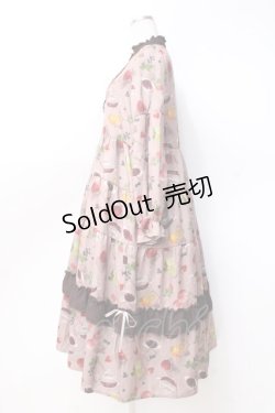 画像2: axes femme / フルーツティ柄ティアードワンピース  ブラウン Y-25-09-25-095-AX-OP-SZ-ZI