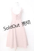 F&A / フロントレースアップUネックジャンパースカート  ピンク Y-25-09-25-103-LO-OP-SZ-ZY