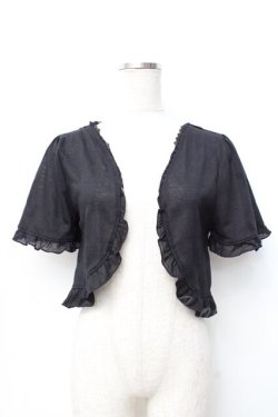 画像1: axes femme / フリルボレロ M 黒 Y-25-09-25-013-AX-TO-SZ-ZY
