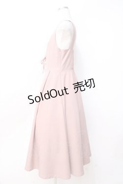 画像2: F&A / フロントレースアップUネックジャンパースカート  ピンク Y-25-09-25-103-LO-OP-SZ-ZY