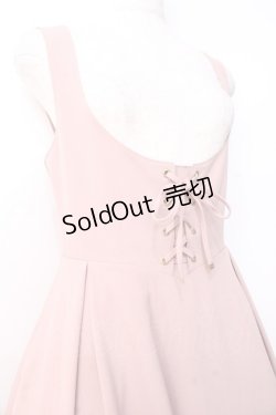 画像4: F&A / フロントレースアップUネックジャンパースカート  ピンク Y-25-09-25-103-LO-OP-SZ-ZY