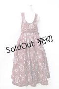 axes femme / 薔薇リース柄ワンピース  ワイン Y-25-09-25-105-AX-OP-SZ-ZI