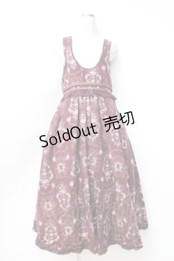 画像1: axes femme / 薔薇リース柄ワンピース  ワイン Y-25-09-25-105-AX-OP-SZ-ZI