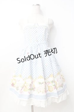 画像1: axes femme / ギンガム×花柄ワンピース  サックス Y-25-09-25-106-AX-OP-SZ-ZT0930C