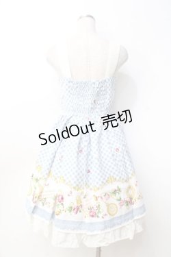 画像3: axes femme / ギンガム×花柄ワンピース  サックス Y-25-09-25-106-AX-OP-SZ-ZT0930C