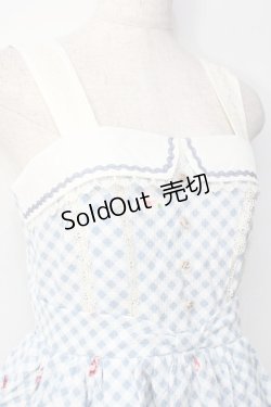 画像4: axes femme / ギンガム×花柄ワンピース  サックス Y-25-09-25-106-AX-OP-SZ-ZT0930C