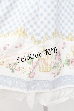 画像5: axes femme / ギンガム×花柄ワンピース  サックス Y-25-09-25-106-AX-OP-SZ-ZT0930C