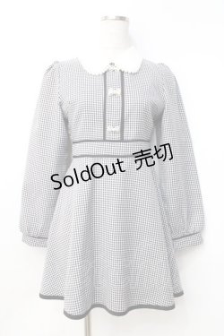 画像1: evelyn / 千鳥柄ワンピース  黒 Y-25-09-25-109-LO-OP-SZ-ZY