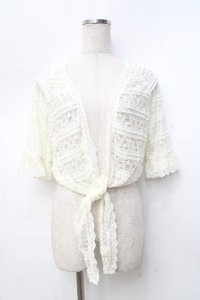 LIZ LISA / 総レースカーディガン  生成り Y-25-09-25-014-LO-TO-SZ-ZT285