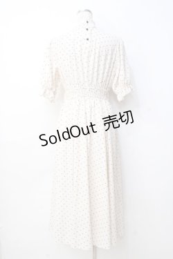 画像2: m petit by misako / 梨地水玉切り替えワンピース  生成り Y-25-09-25-110-LO-OP-SZ-ZT309