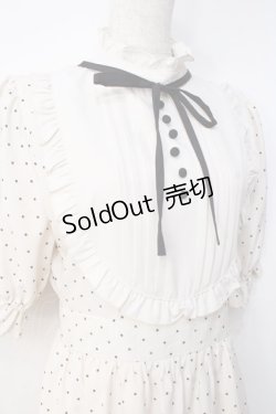 画像3: m petit by misako / 梨地水玉切り替えワンピース  生成り Y-25-09-25-110-LO-OP-SZ-ZT309