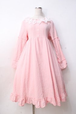 画像1: Cherirulu Chocola / 襟レースフリルワンピース  ピンク Y-25-09-25-111-LO-OP-SZ-ZY