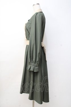 画像2: axes femme POETIQUE / バイカラースロライプワンピース  カーキ Y-25-09-25-112-AX-OP-SZ-ZY