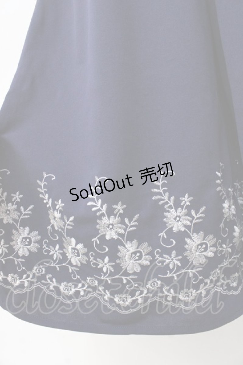 画像3: 【SALE】axes femme / 裾刺繍サス付ワイドパンツ  紺 Y-25-09-25-114-AX-PA-SZ-ZT014 (3)