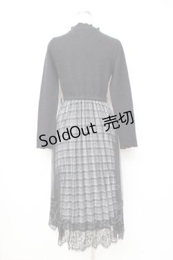 画像2: axes femme / チェック切替ドッキングワンピース M 黒 Y-25-09-25-115-AX-OP-SZ-ZY