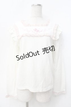 画像1: LIZ LISA / ローズ刺繍リブトップス 0 オフ×ピンク Y-25-09-25-122-LO-TO-SZ-ZI