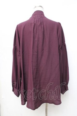 画像3: axes femme / 刺繍入りリボンロングブラウス  ワイン Y-25-09-25-015-AX-BL-SZ-ZY