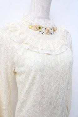 画像4: axes femme / 首元付属使いレースプルオーバー M 生成り Y-25-09-25-017-AX-TO-SZ-ZY