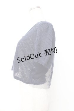 画像2: axes femme / ショート半袖カーディガン  紺 Y-25-09-25-020-AX-TO-SZ-ZT303