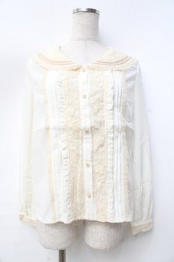 画像1: axes femme POETIQUE / セーラー襟ブラウス  生成り Y-25-09-25-029-AX-BL-SZ-ZY