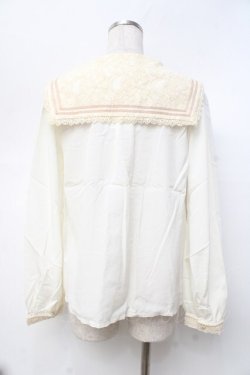 画像2: axes femme POETIQUE / セーラー襟ブラウス  生成り Y-25-09-25-029-AX-BL-SZ-ZY