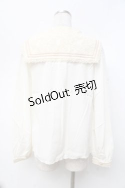 画像2: axes femme POETIQUE / セーラー襟ブラウス  生成り Y-25-09-25-029-AX-BL-SZ-ZY