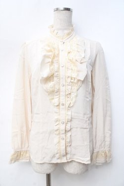 画像1: axes femme / バラ襟付きフリルブラウス  生成り Y-25-09-25-030-AX-BL-SZ-ZY